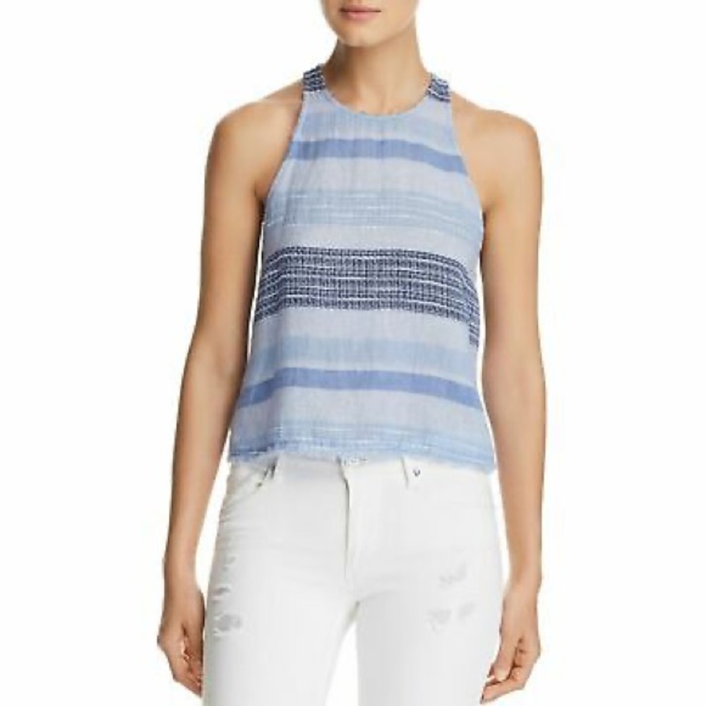 Bella Dahl • Blue Striped Textured Tank Top